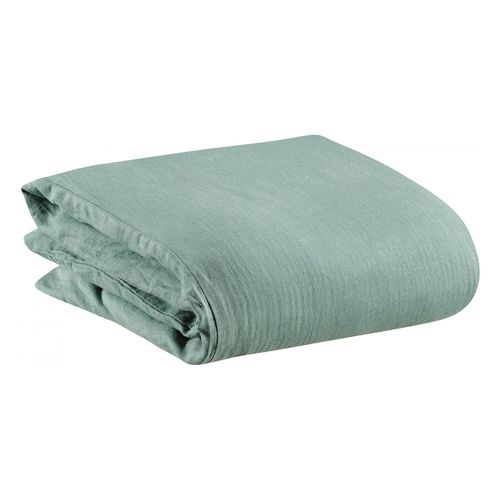 Housse De Couette Stonewashed Zeff Vert De Gris 140 X 200 Cm Vivaraise