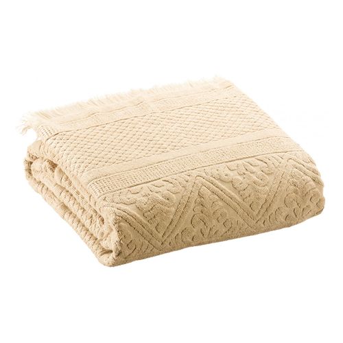 Drap De Bain Uni Zoe Vanille 100 X 180 Cm Vivaraise