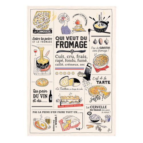 Torchon Qui Veut Du Fromage Ecru 48 X 72 Cm Winkler