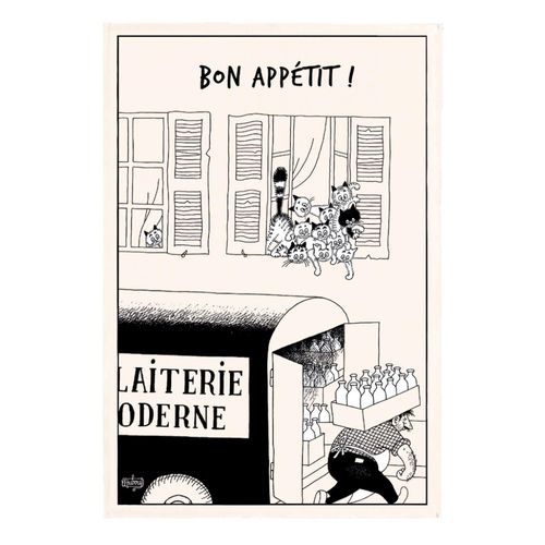 Torchon Dubout Bon Appétit Ecru 48 X 72 Cm Winkler