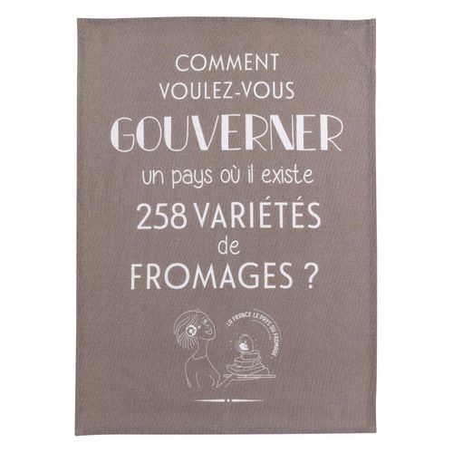 Torchon Gouverner Et Fromages Gris 50 X 70 Cm Winkler