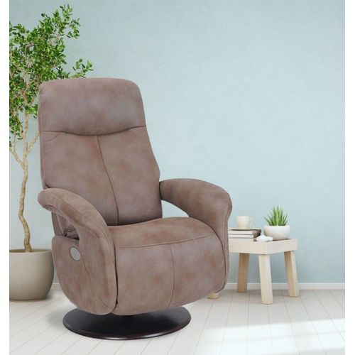 Fauteuil De Relaxation Électrique 2 Moteurs En Tissu Microfibre Marron