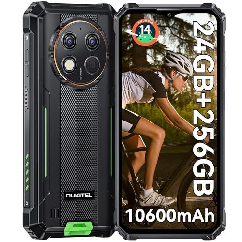 OUKITEL G1 4G Téléphone Portable Incassable,24Go+256Go vert