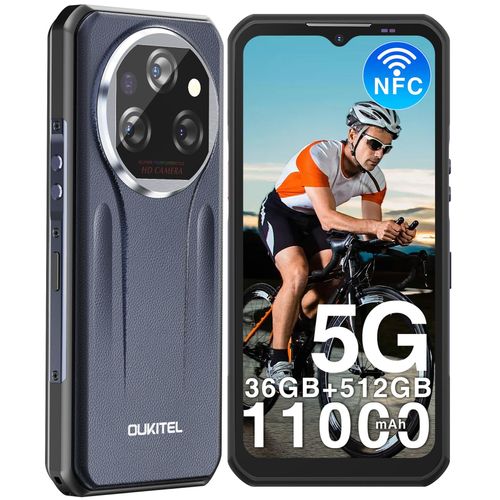 OUKITEL WP39 Pro 5G Téléphone Portable Incassable,36Go+512Go Gris