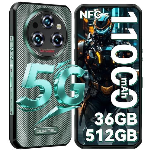 OUKITEL WP35 Pro 5G Téléphone Portable Incassable,36Go+512Go Vert