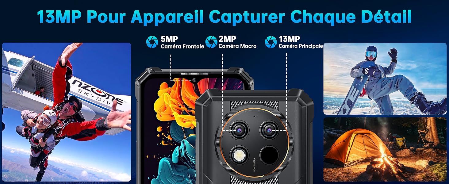 Le telephone de chantier OUKITEL WP28S est équipé d'un écran HD IPS de 6,52 pouces