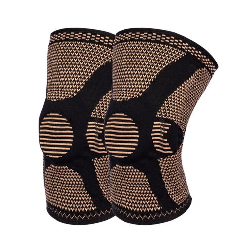 1 Paire De Genouilleres Elastiques Et Respirantes, Manchons De Compression Antiderapants En Nylon Et Silicone Avec Support A Ressort Pour Entrainement Sportif Et Course A Pied