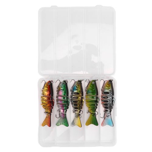 Lot De 5 Leurres De Peche Multi-Articules, 15 G, 9,5 Cm, Segment Portable, Realistes, Pour Eau Douce Et Salee