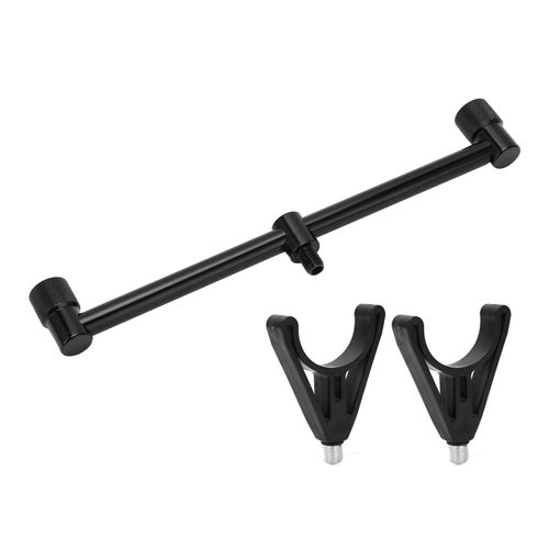 Support De Canne A Peche A La Carpe, Support De Canne A Peche A La Carpe D'exterieur, Noir (2 Tetes, Support De 25 Cm, 2 Tetes)