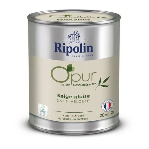 O'pur Murs Boiseries Radiateurs Beige Glaise Satin Velouté - Ripolin - 2 L