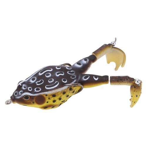 Leurre De Peche Artificiel En Silicone Souple Avec Double Helice, Appat Pour Grenouille, Noir Et Jaune