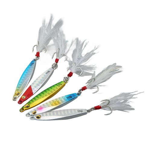 Lot De 5 Leurres En Fer De 10 G Avec Ardillon, Resistants A La Corrosion, Pour La Peche