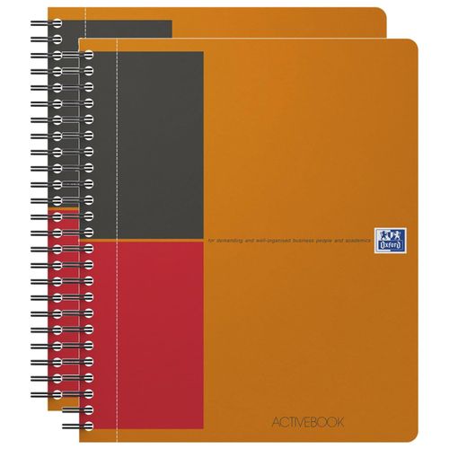 Oxford Lot De 2 Cahiers Activebook Spiralé Polypro A5+ 160 Pages 90g Lignées