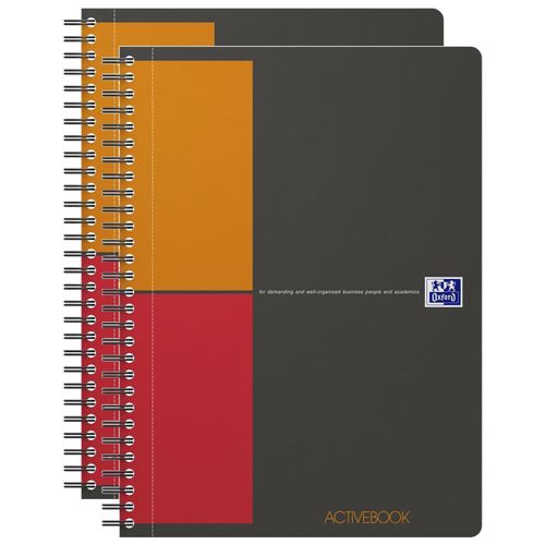 Oxford Lot De 2 Cahiers "Activebook" B5 Quadrillé 80 Feuilles 90g