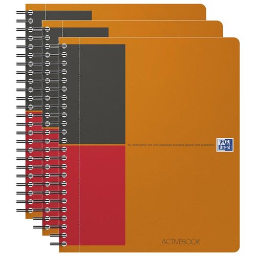 Oxford Lot De 3 Cahiers Activebook Spiralé Polypro A5+ 160 Pages 90g Lignées