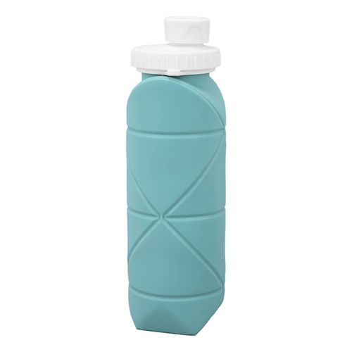 Bouteille D'eau Pliable De 600 Ml En Silicone De Qualite Alimentaire, Anti-Fuite, Legere, Pour Voyage, Gym, Camping, Sport, Vert Eucalyptus