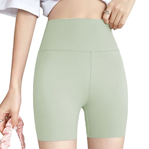 Leggings Courts D'ete Pour Femmes, Elegants, Imprimes Lettres, Respirants, Tres Elastiques, Taille Haute, Pour Femmes, Shorts De Sport, Vert, Petite Taille, Haute Elasticite (37,5 A 62,5 Kg/82,7 A 137,8 Lb)