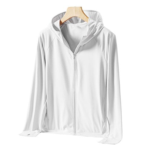 Veste De Protection Solaire Pour Femme, Sechage Rapide, Tissage Artisanal, Ventilation, Capuche De Protection Solaire Pour Femme, Pour Course A Pied, Randonnee, Exterieur, Blanc, Xl