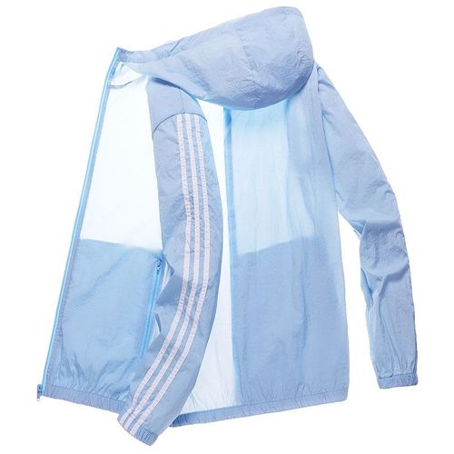 Sweat A Capuche Leger Et Respirant Pour Homme, Protection Solaire, Ideal Pour L'ete Et Les Voyages, Bleu Ciel, Taille Xxl