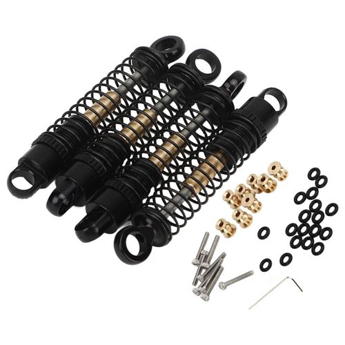 Lot de 4 amortisseurs RC filetes en aluminium de 43 mm pour chenille axiale SCX24 1/24, noir