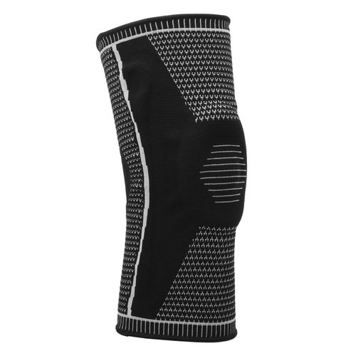 Genouillere En Nylon Tricote Avec Coussinet En Silicone Pour Entrainement, Course A Pied, Protection Sportive, Noir, Taille L