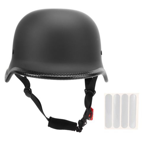 Casque De Moto Unisexe, Demi-Casque De Sport, Avec Bandes Reflechissantes, Pour Hommes, Femmes Et Enfants, Noir Mat, Taille L