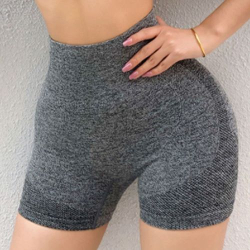 Short De Yoga Taille Haute Pour Femme, Effet Gainant, Sans Coutures, Tres Elastique, Pour Le Yoga, Le Fitness, La Course A Pied, Gris, Taille M (40 A 60 Kg)