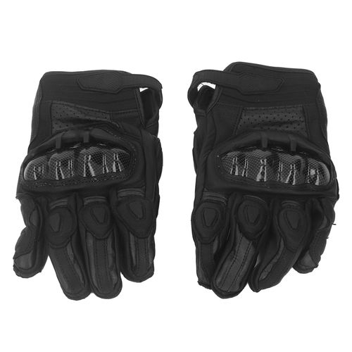 Gants De Moto En Cuir Pu, Coupe-Vent, Impermeables, Chauds Et Respirants, Avec Articulations Dures, Noirs, Taille L