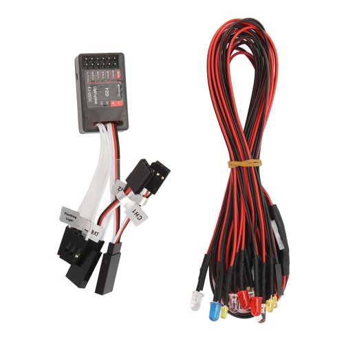 12 lumieres de simulation a LED, systeme de feux clignotants a 12 LED pour voitures telecommandees, pieces de rechange