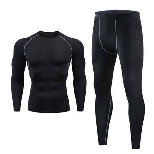 Ensemble De Compression Pour Homme, Chemise A Manches Longues, Pantalon Moulant, Confortable, Respirant, Vetements De Sport, Tenue De Fitness, Taille Xl