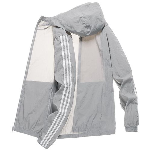 Sweat A Capuche Leger Et Respirant Pour Homme, Protection Solaire, Ideal Pour L'ete Et Les Voyages, Gris, Taille Xl