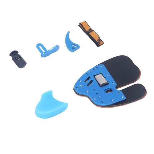 Protege-Doigts Pour Tir A L'arc, Protege-Doigts Pour L'entrainement Au Tir En Exterieur, Arc Classique, Bleu, Noir, Cuir, Taille S