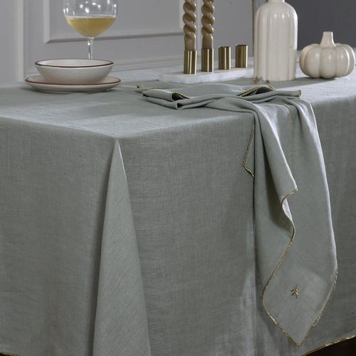 Nappe Lin Lavé Céladon & Or 150x300