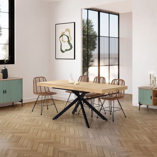 Table De Salle À Manger Extensible Couleur Chêne, 140-180 Cm
