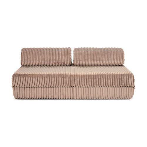 Canapé D'angle Convertible 6 Places En Velours Marron