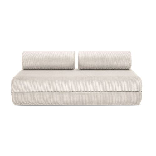 Canapé Convertible Et Modulable 4 Places En Velours Blanc
