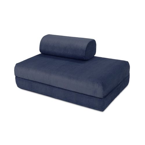 Canapé Convertible Et Modulable 2 Places En Velours Bleu
