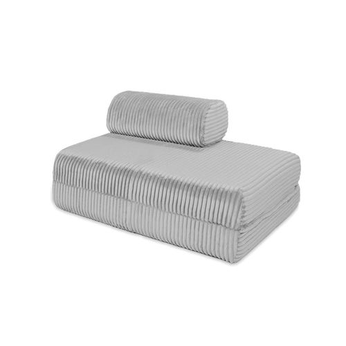 Canapé Convertible Et Modulable 2 Places En Velours Gris