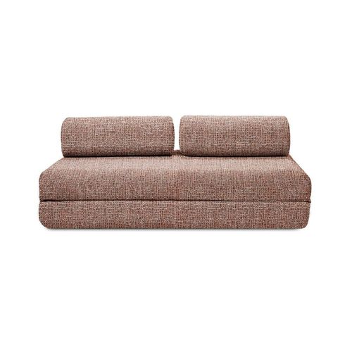 Canapé Droit Convertible Et Modulable 4 Places En Tweed Rouge