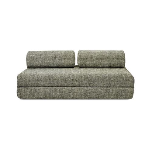 Canapé Droit Convertible Et Modulable 5 Places En Tweed Vert