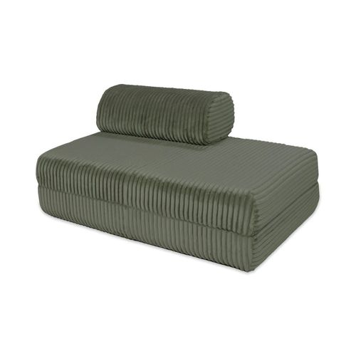 Canapé Convertible Et Modulable 2 Places En Velours Vert