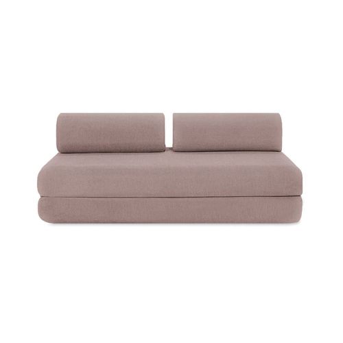 Canapé Droit Convertible Et Modulable 5 Places En Tissu Lisse Rose