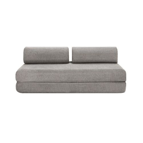Canapé Droit Convertible Et Modulable 5 Places En Tissu Lisse Gris