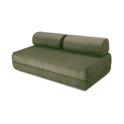 Canapé Convertible Et Modulable 3 Places En Velours Vert