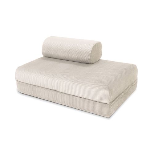 Canapé Convertible Et Modulable 2 Places En Velours Blanc