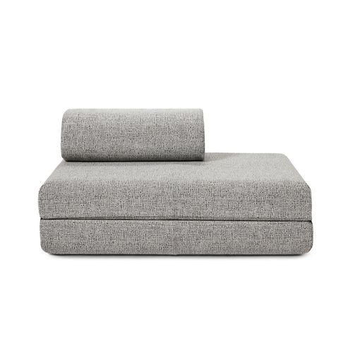 Canapé D'angle Convertible 5 Places En Tweed Gris