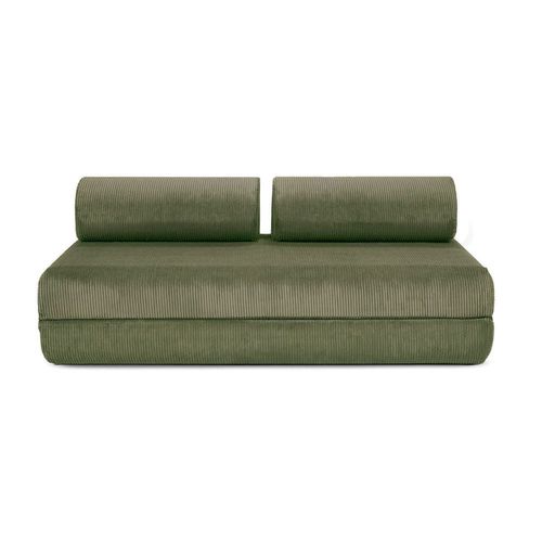 Canapé Convertible Et Modulable 4 Places En Velours Vert