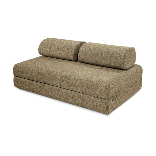 Canapé Droit Convertible Et Modulable 3 Places En Tweed Jaune