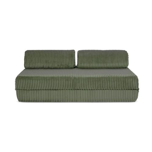 Canapé Convertible Et Modulable 4 Places En Velours Vert