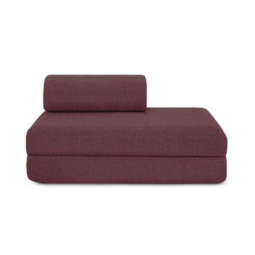 Canapé D'angle Convertible 5 Places En Tissu Rouge
